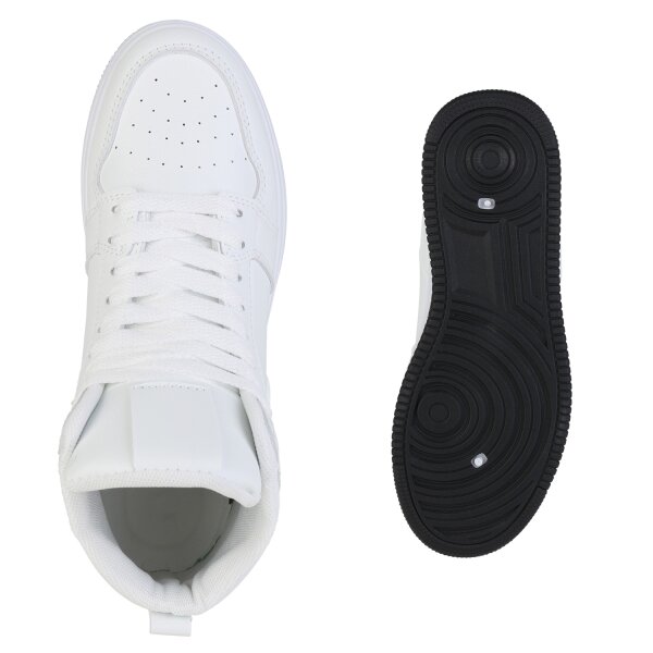 Stiefelparadies Damen Sneaker high in Weiss Begrenztes Angebot